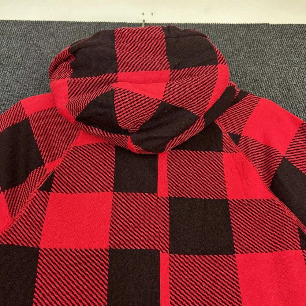 Victoria Secret PINK Red Buffalo Plaid Hooded Sherpa Long Jane One-Piece PJ - SM - Picture 9 of 15